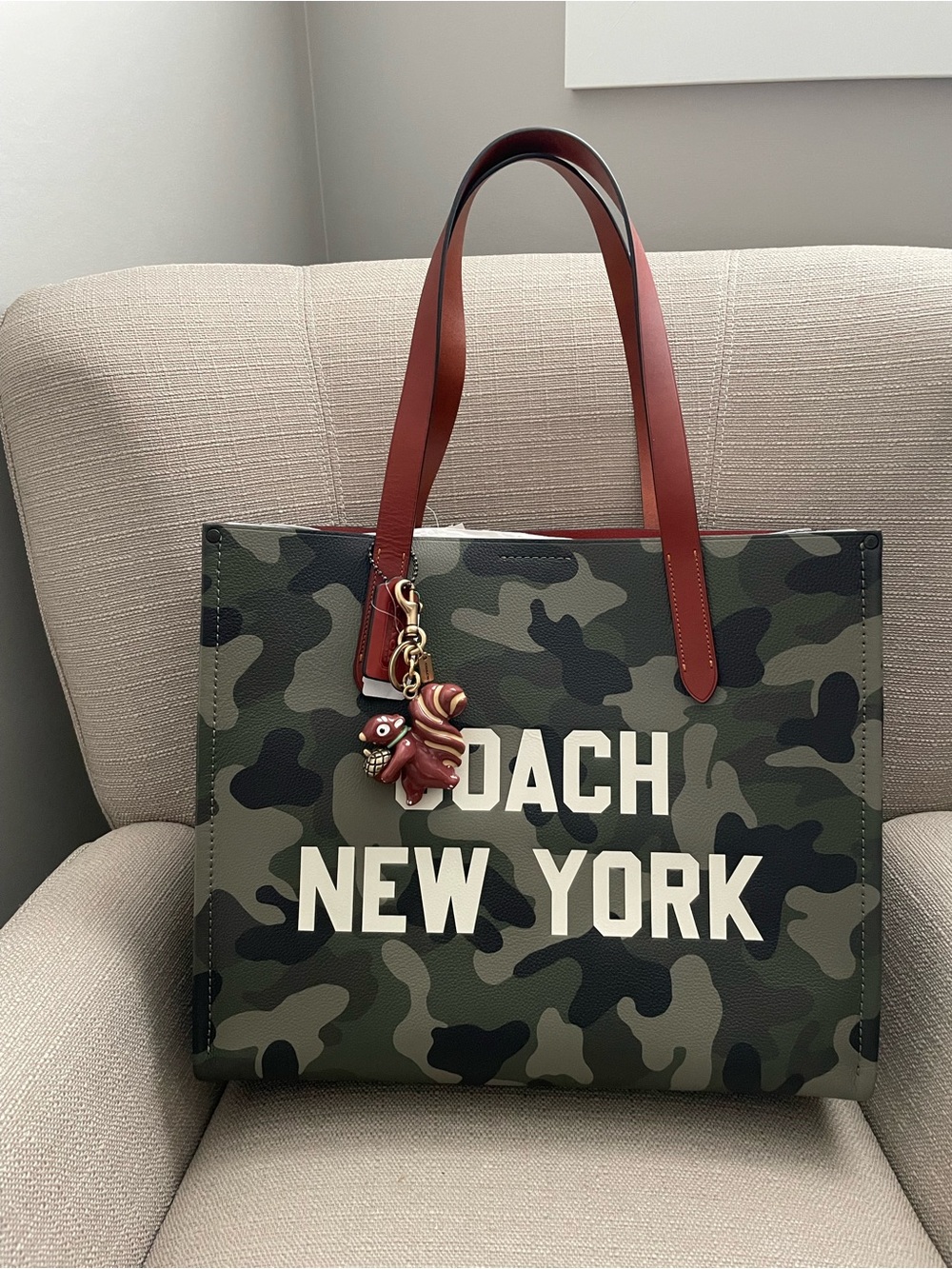 Coach Relay Tote Bag With Camo Print And Coach Graphic NWT